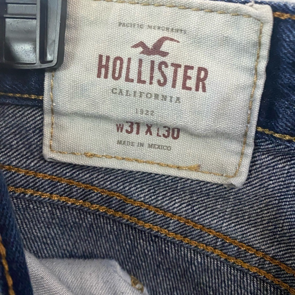 Hollister Jeans Mens 31x30 Dark Blue Straight Leg Button Fly Authentic Denim